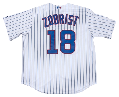 2016 Chicago Cubs Team Signed & Inscribed Ben Zobrist Home Jersey With 26 Signatures Including Zobrist, Bryant, and Rizzo (Fanatics & Schwartz)